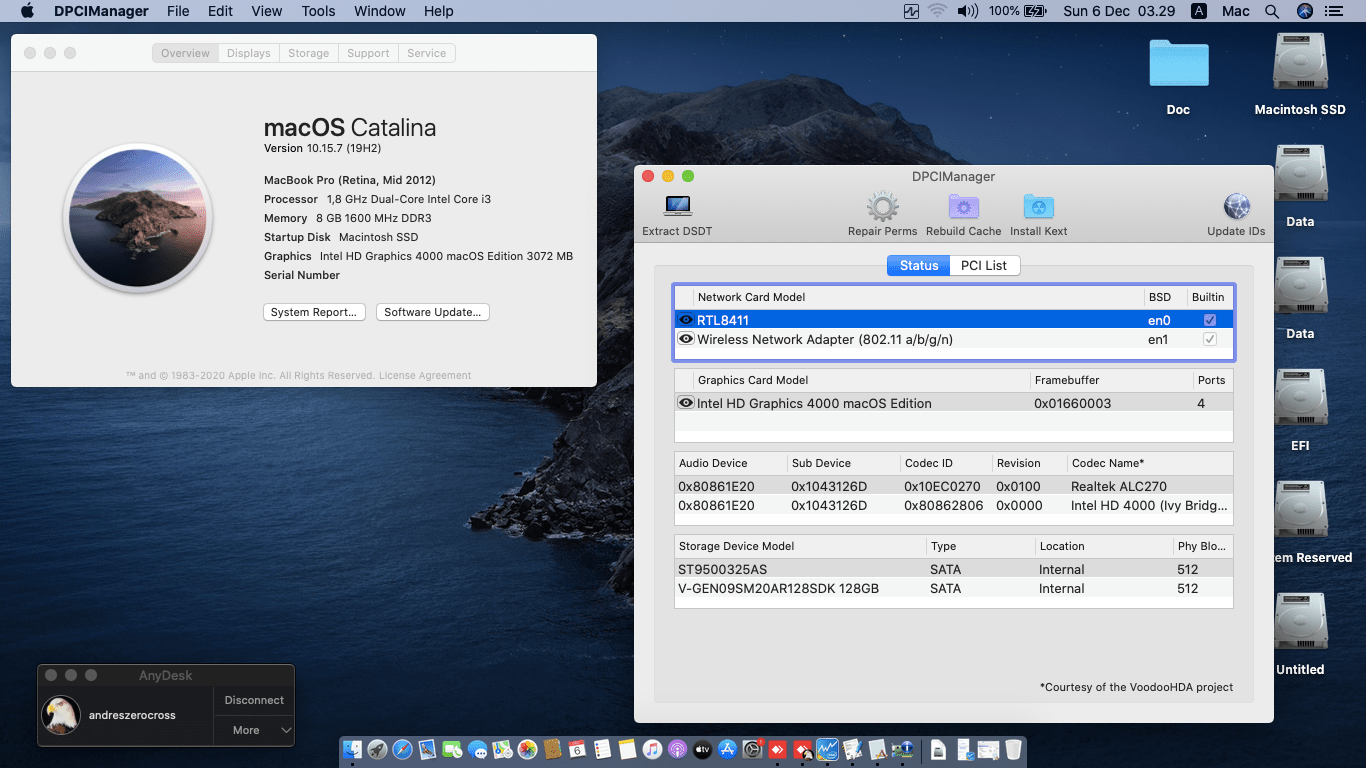 Success Hackintosh macOS Catalina 10.15.7 Build 19H2 in Asus X450CC-WX143D